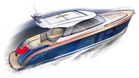 Rustler 41 Motor Yacht - three quarter right profile
