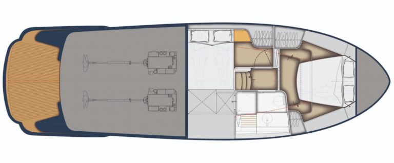 Rustler 41 - lower deck layout