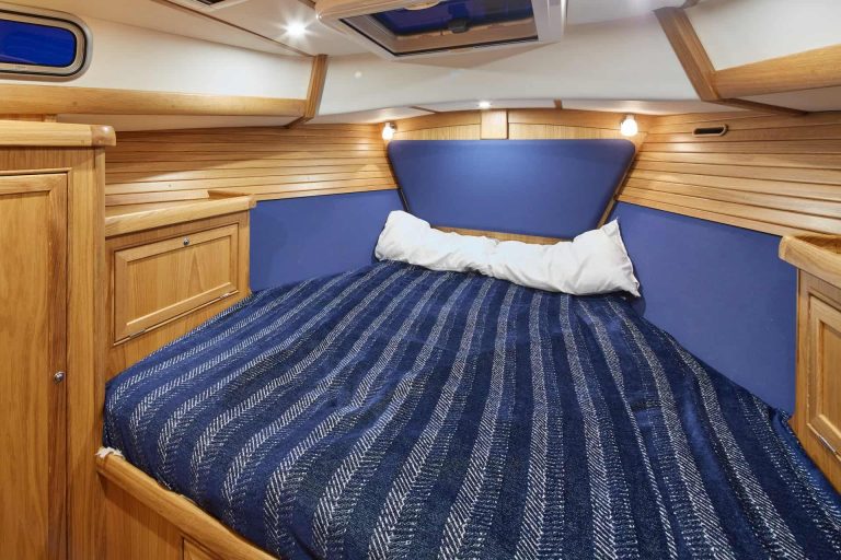 Rustler 42 - Adding a bosuns locker in the bow enabled a wider forward berth